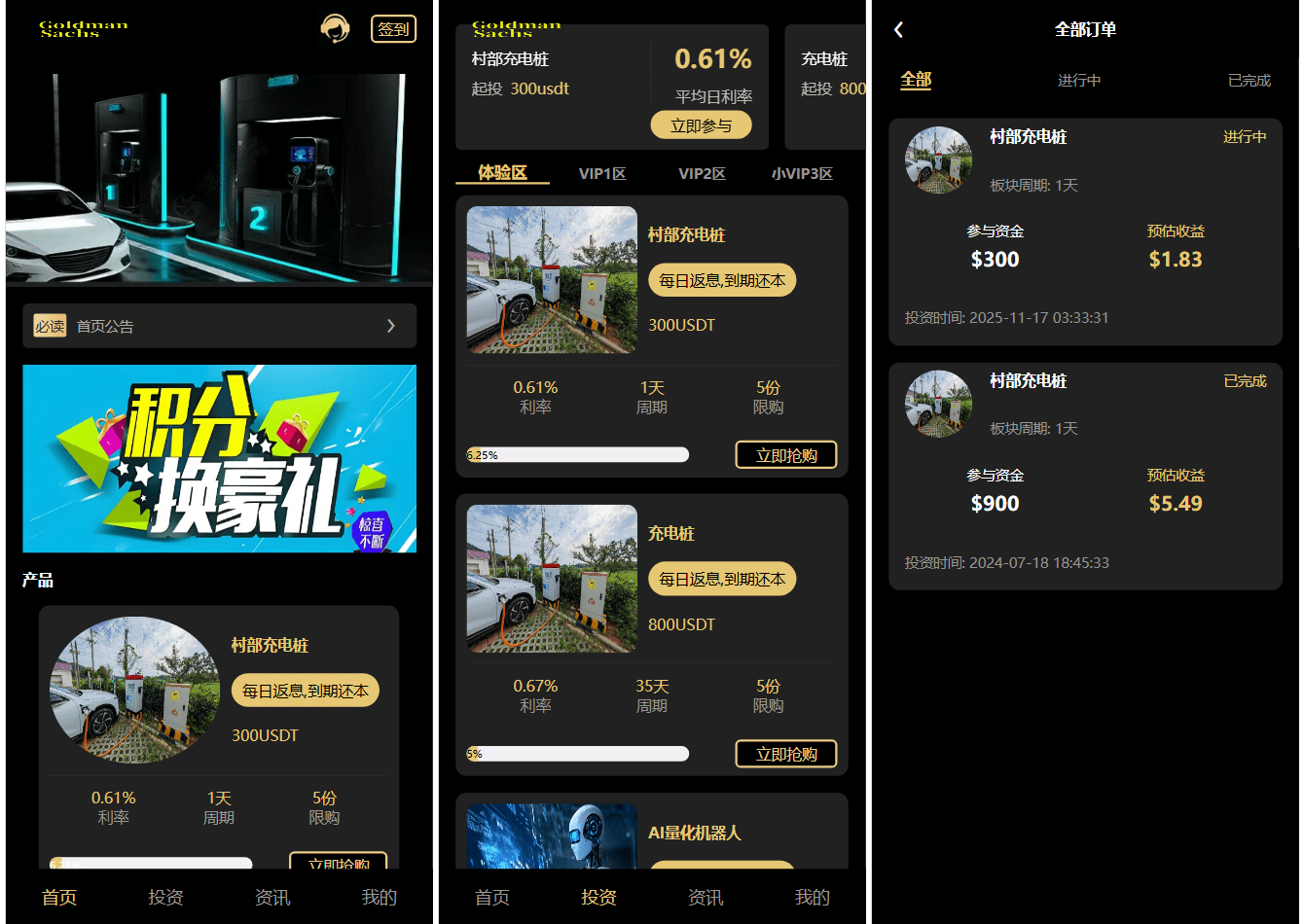  Fidelity充电桩投资理财系统源码-前端uniapp纯源码+后端PHP-源码库